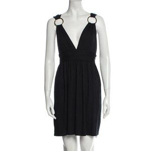 Milly LBD black dress with gold rings
